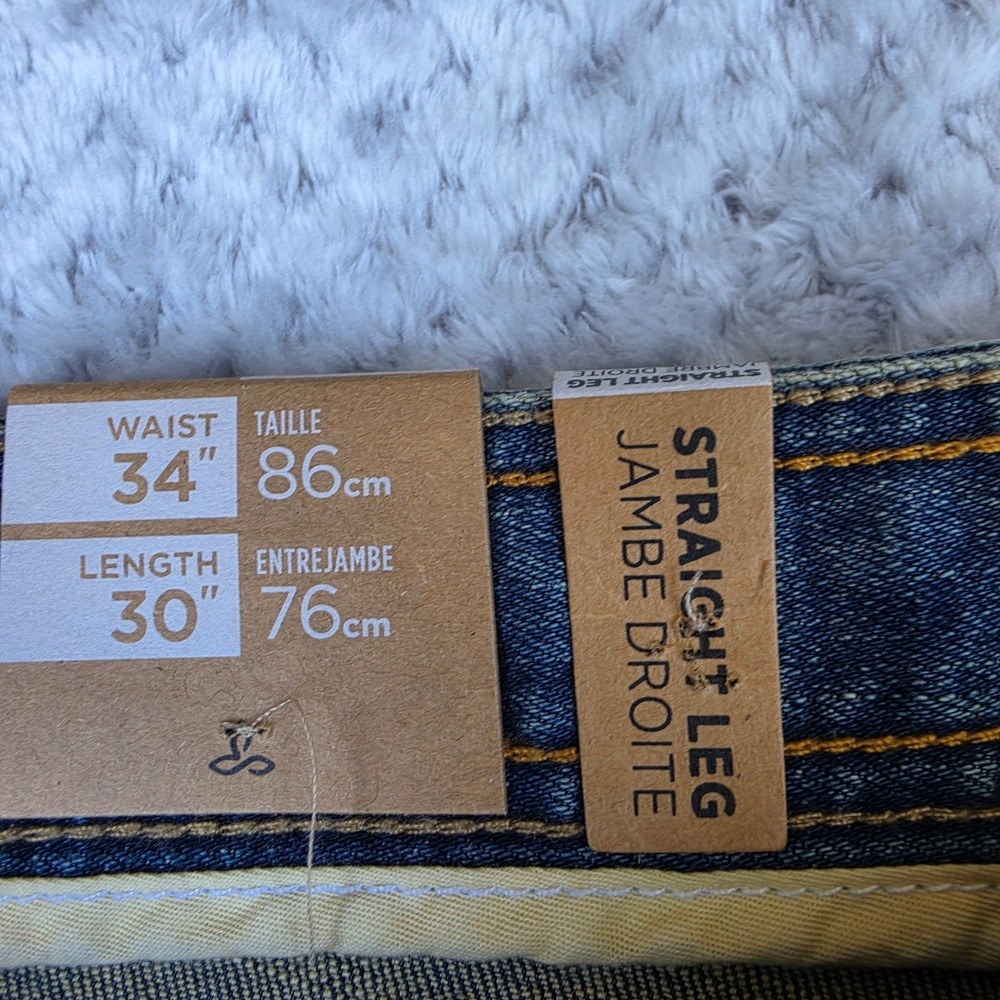 Prana Axiom Jeans Mens 34x30 Antique Stone Wash Organic Stretch Straight Leg NEW - Picture 8 of 11